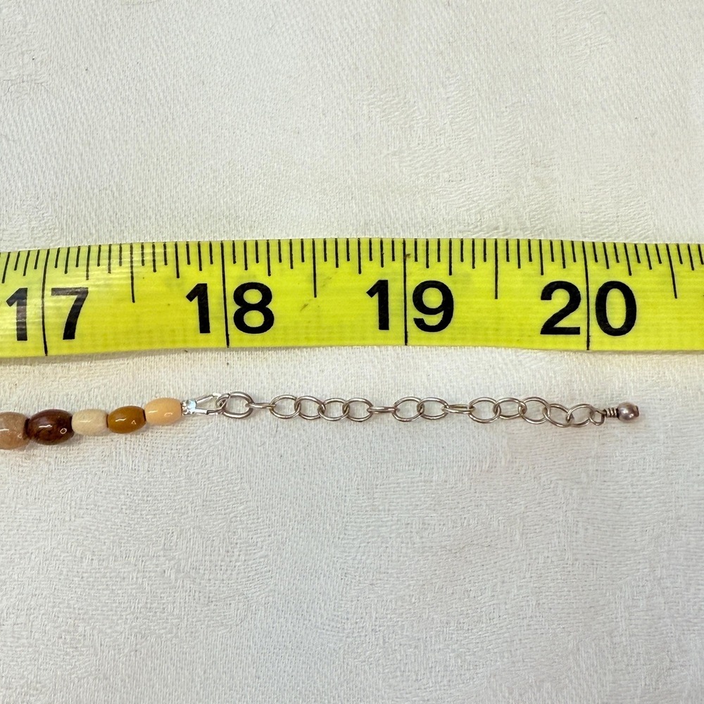 Artisan Mookaite Tiger Coral Sponge Gemstone Bead Necklace Sterling Silver - Picture 8 of 8